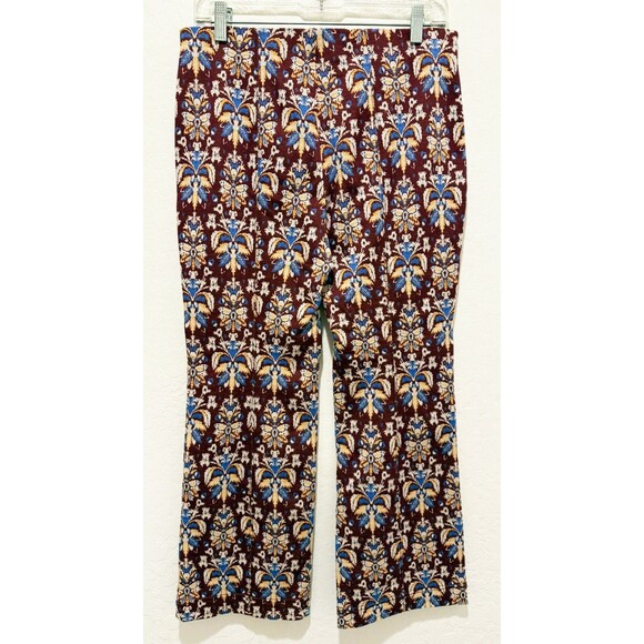 MAEVE By Anthropologie The Margot Kick Flare Damask Pattern Pants Women's Size S - Picture 5 of 9